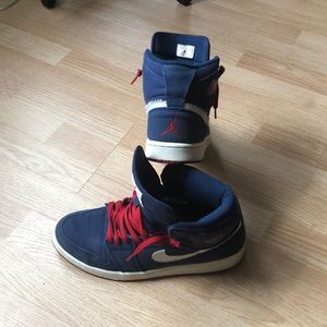 Blue jean material Jordan’s..